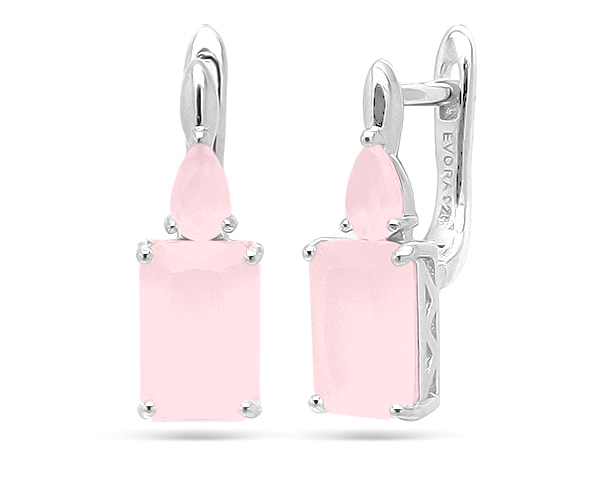 Серьги из серебра с кварцем