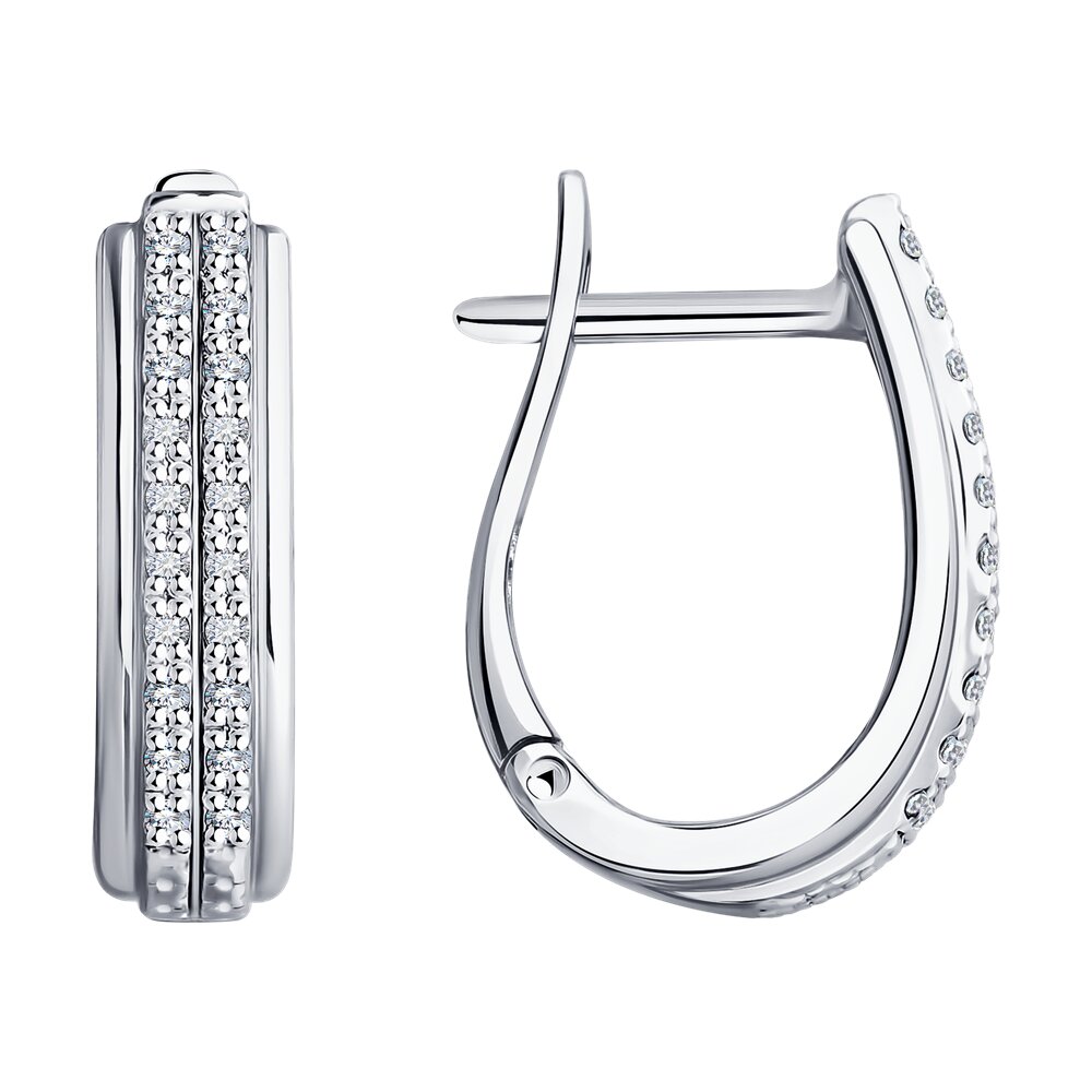 Серьги из белого золота с бриллиантами