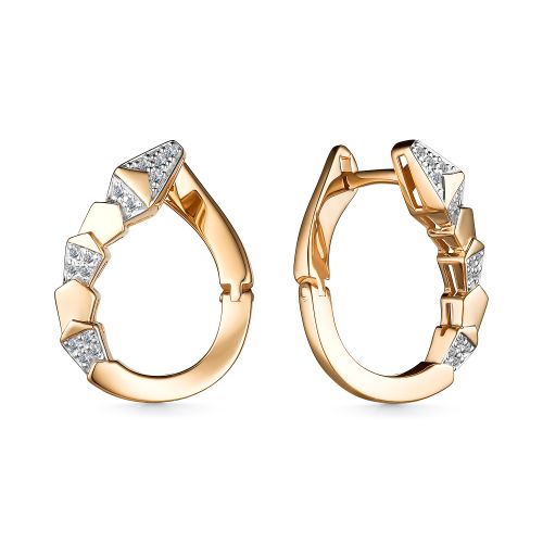 Серьги из красного золота с бриллиантами «Змеи»