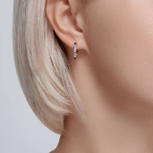 Серьги из красного золота с фианитами