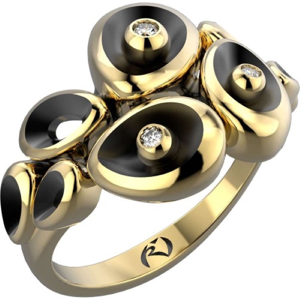 Кольцо из желтого золота с бриллиантами