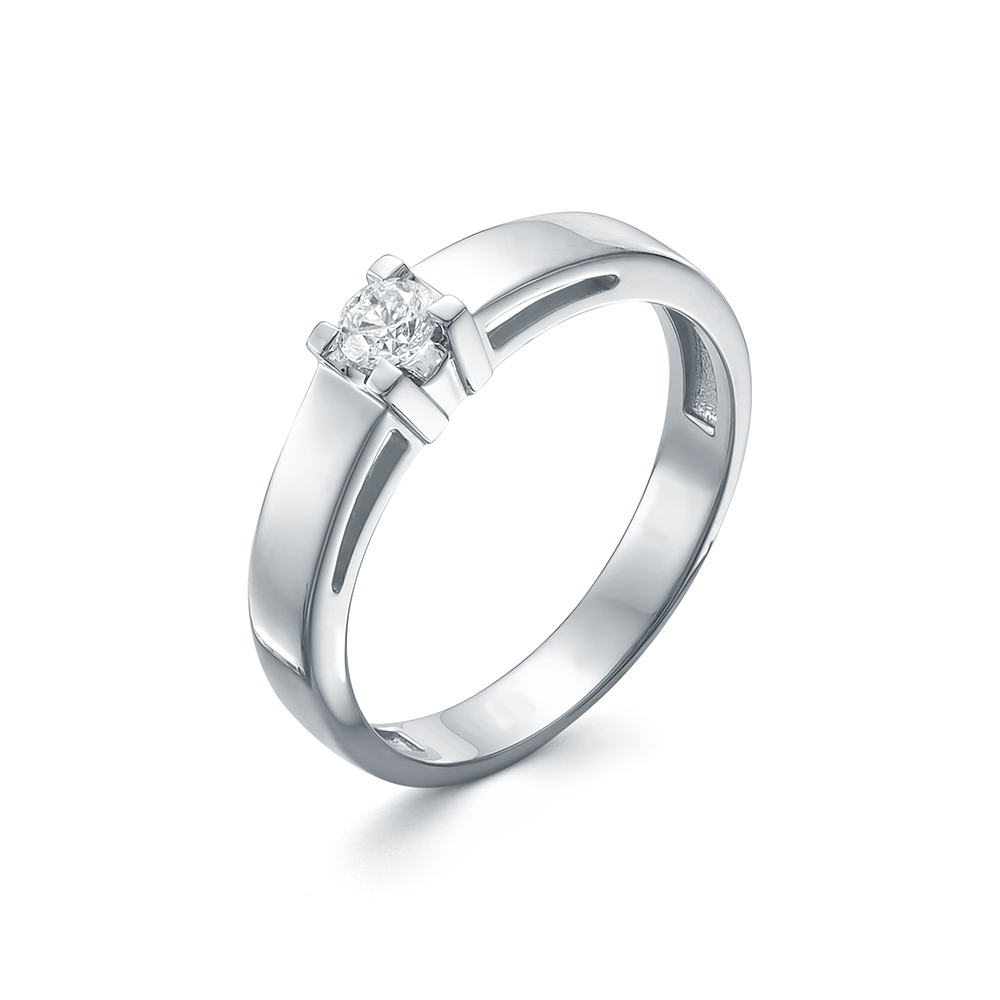 Кольцо из белого золота с бриллиантом