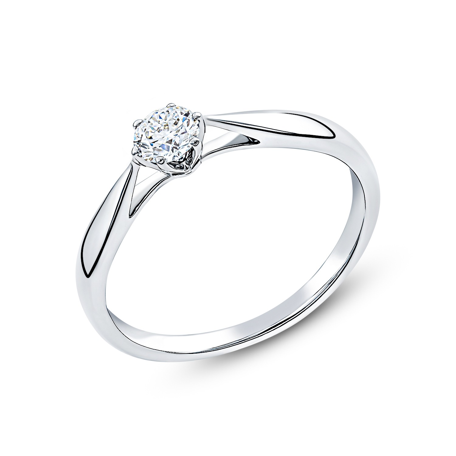 Кольцо из белого золота с бриллиантом