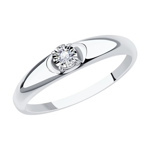 Кольцо из белого золота с бриллиантом