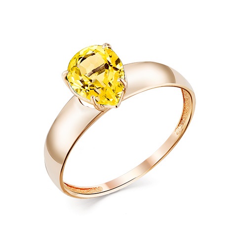 Кольцо из красного золота с цитрином