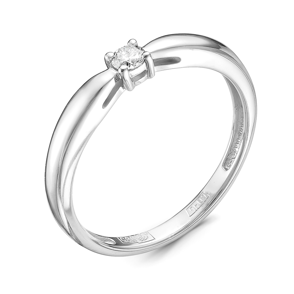 Кольцо из белого золота с бриллиантом