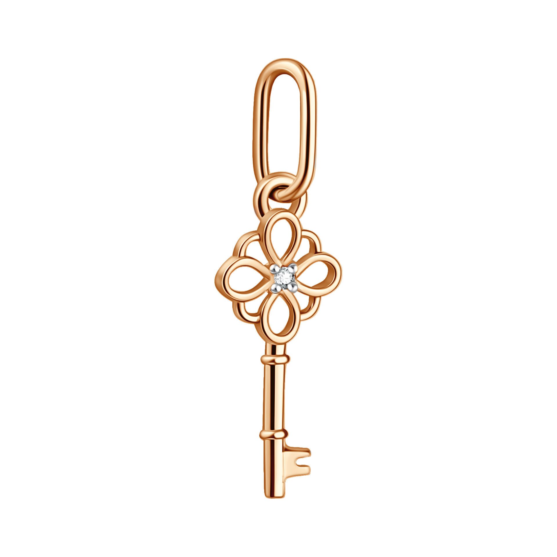 Подвеска из красного золота с бриллиантом