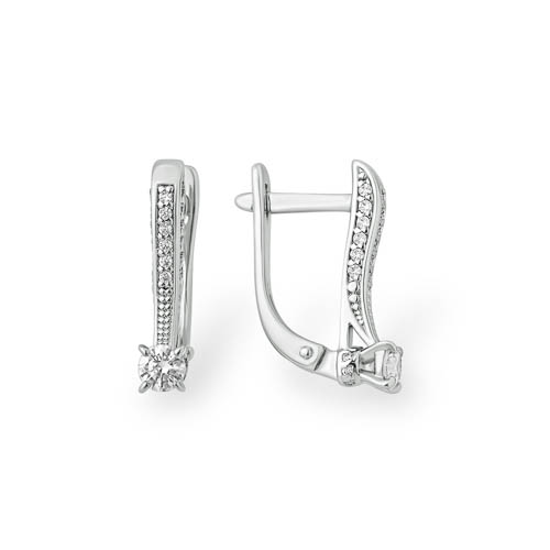 Серьги из серебра с фианитами