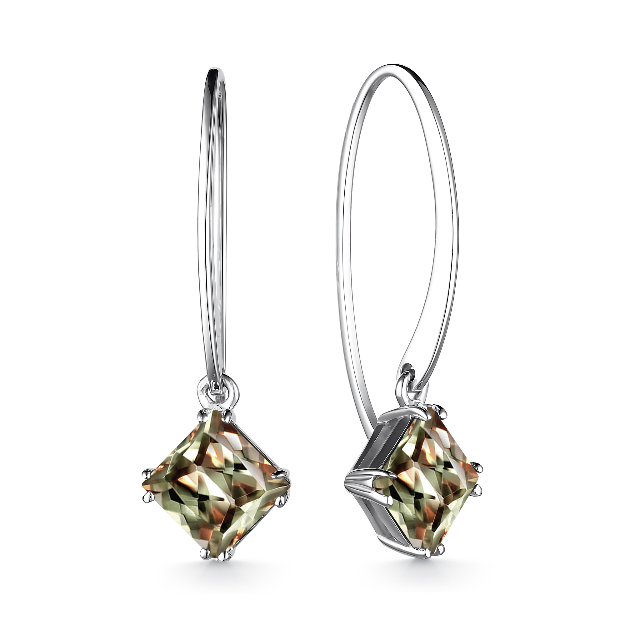 Серьги из серебра с султанитом