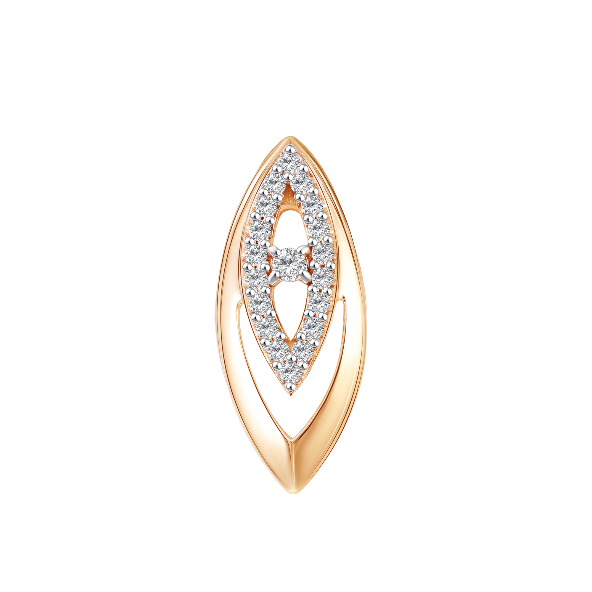 Подвеска из красного золота с фианитами