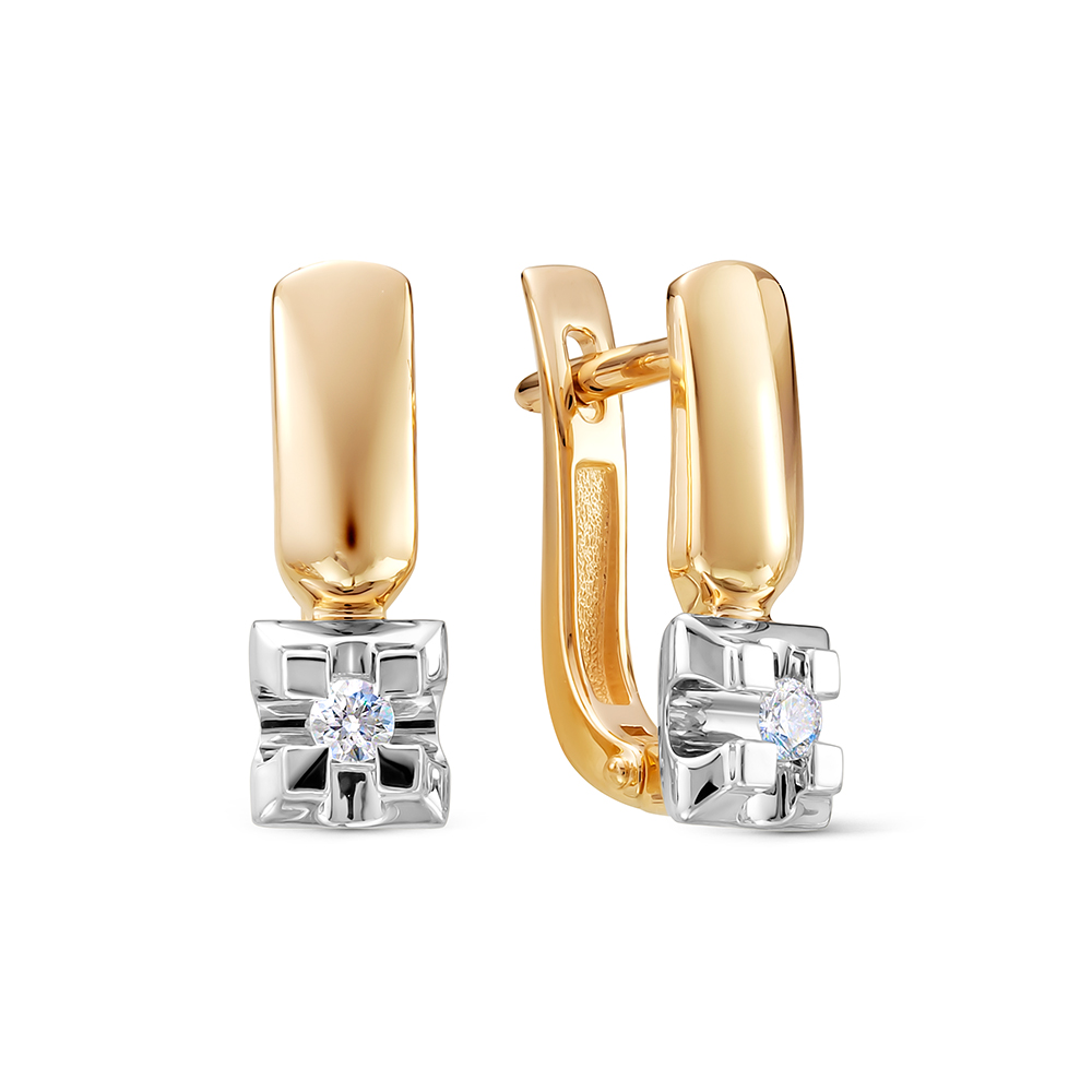 Серьги из красного золота с бриллиантами