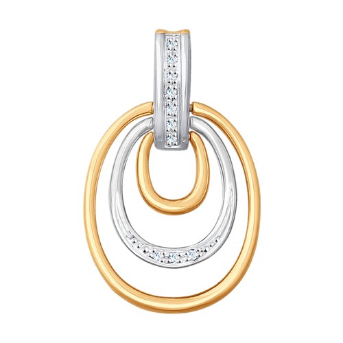 Подвеска из красного и белого золота с бриллиантами