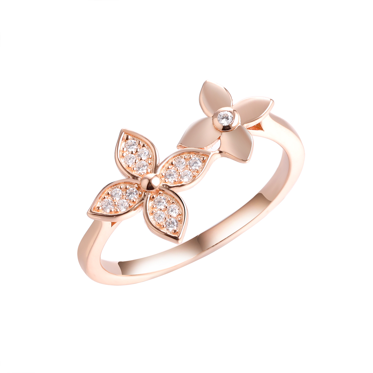 Кольцо из позолоченного серебра с фианитами