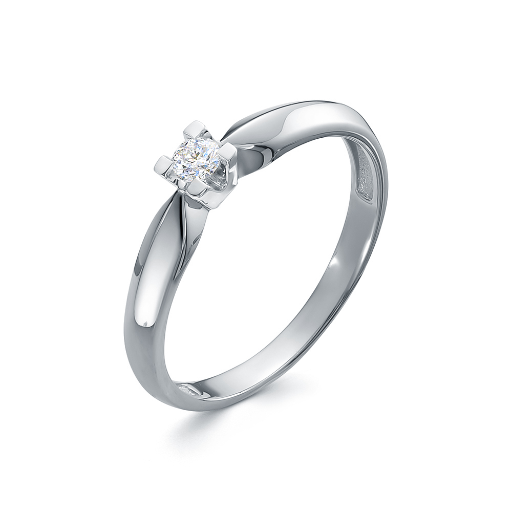 Кольцо из белого золота с бриллиантом