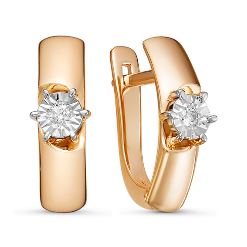 Серьги из красного золота с бриллиантами