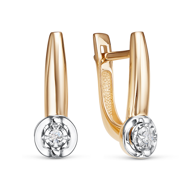 Серьги из красного золота с бриллиантами