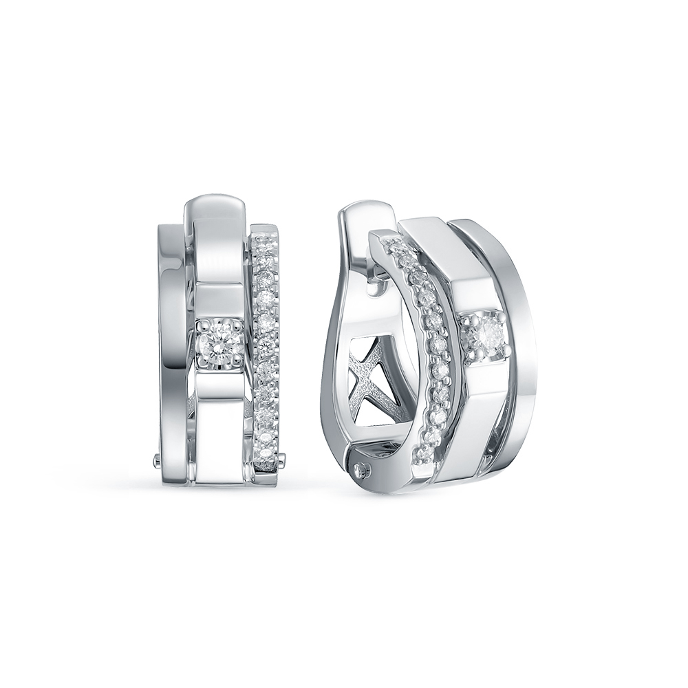 Серьги из белого золота с бриллиантами