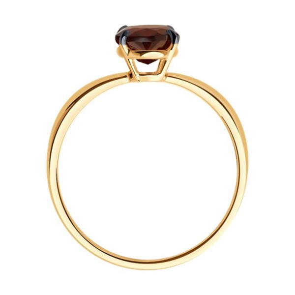 Кольцо из красного золота с гранатом