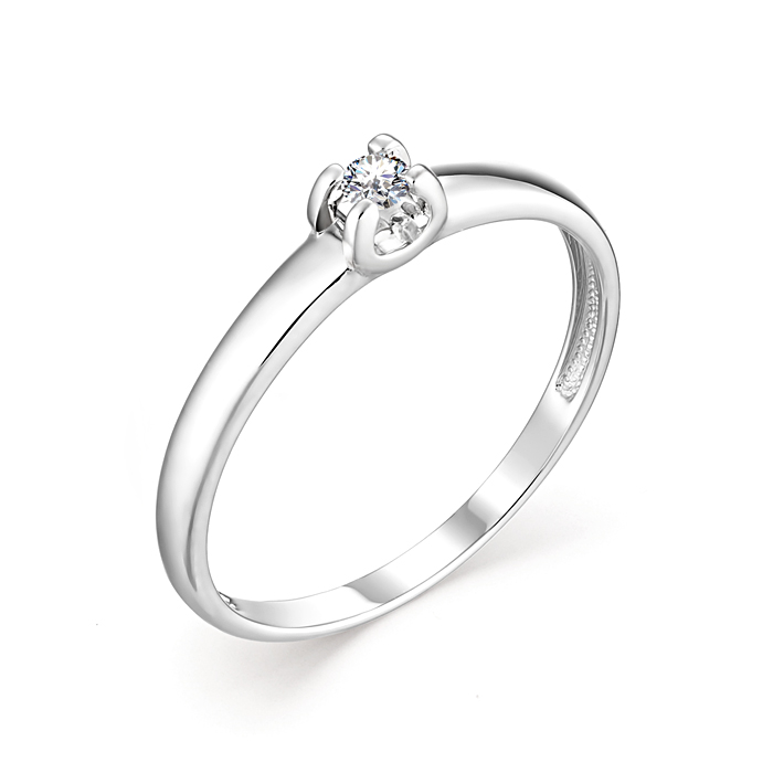 Кольцо из белого золота с бриллиантом