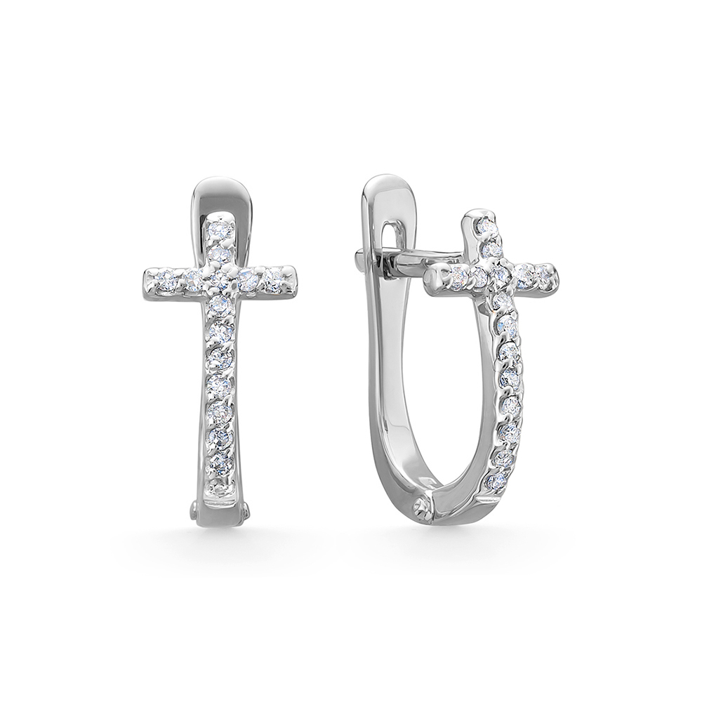 Серьги из белого золота с бриллиантами