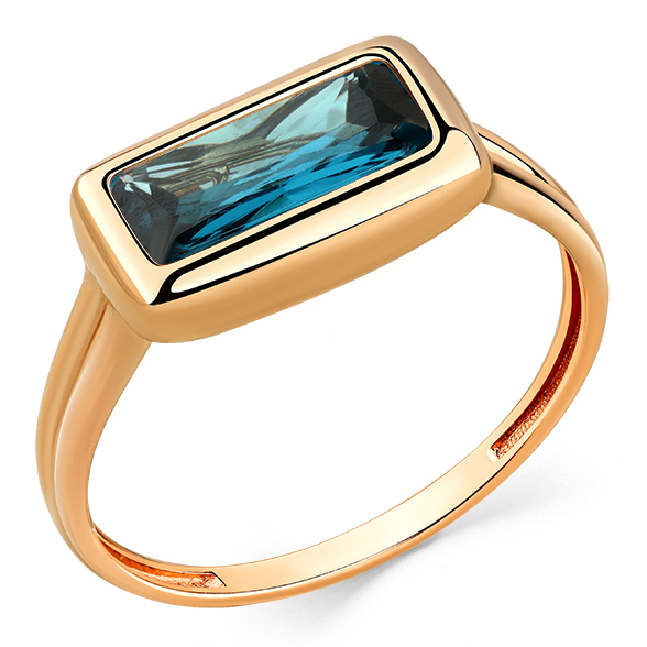 Кольцо из красного золота с топазом
