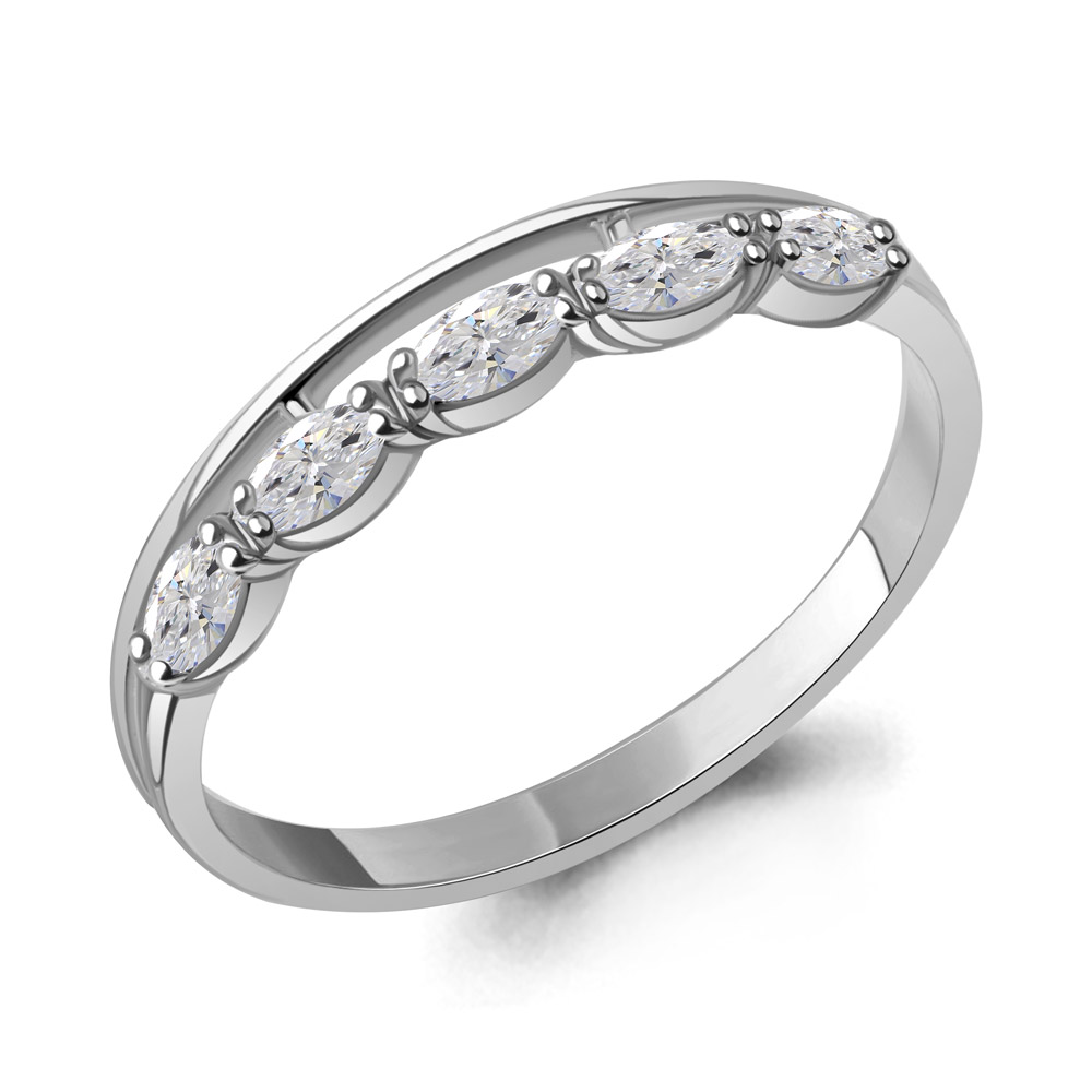 Кольцо из серебра с фианитами