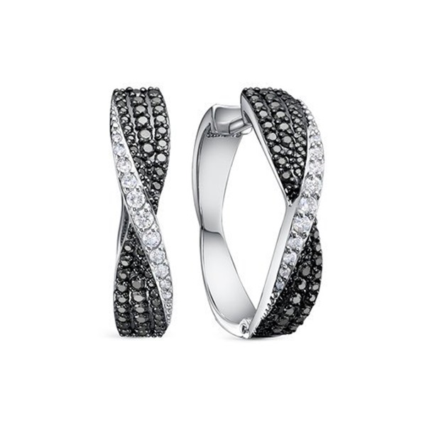 Серьги из белого золота с бриллиантами