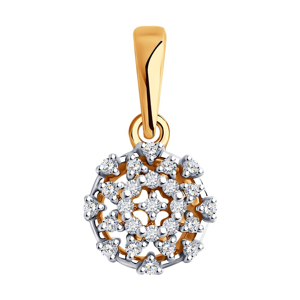 Подвеска из красного золота с бриллиантами