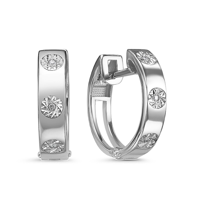 Серьги из белого золота с бриллиантами