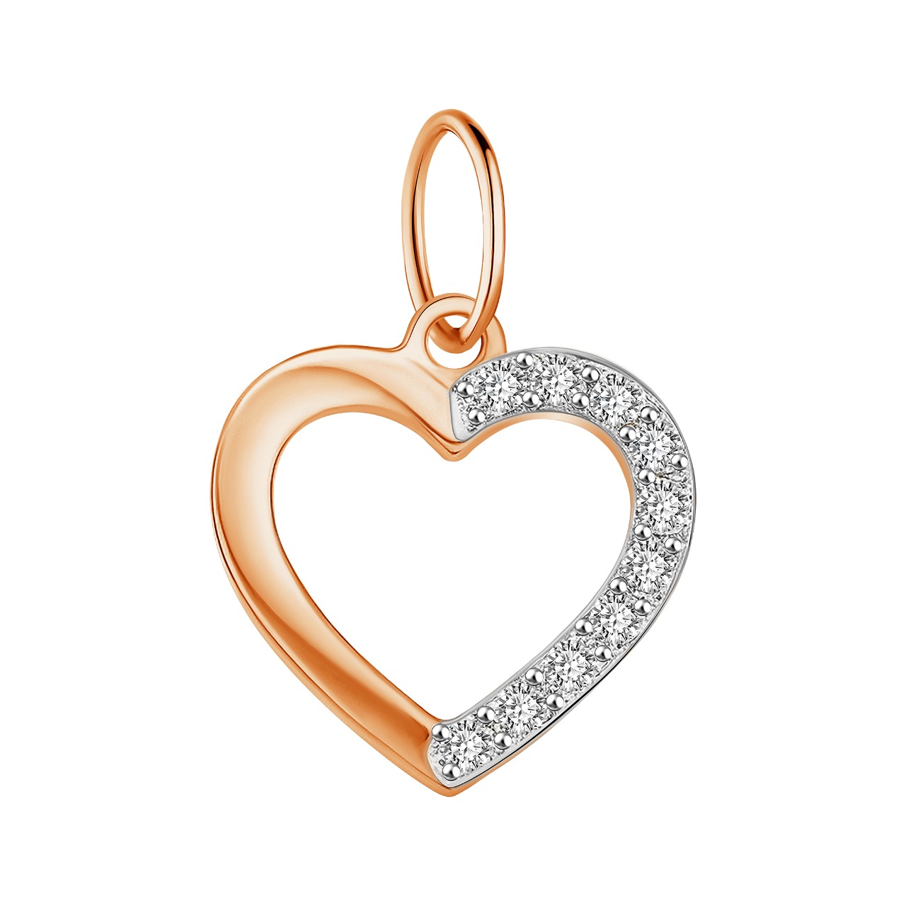 Подвеска из красного золота с бриллиантами