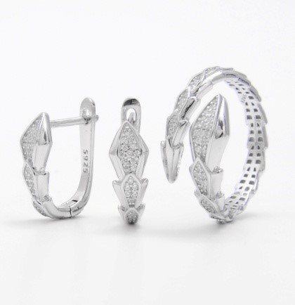 Серьги из серебра с кубическим цирконием