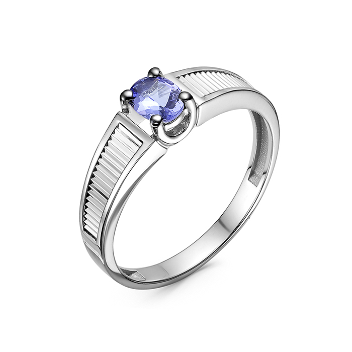 Кольцо из белого золота с танзанитом
