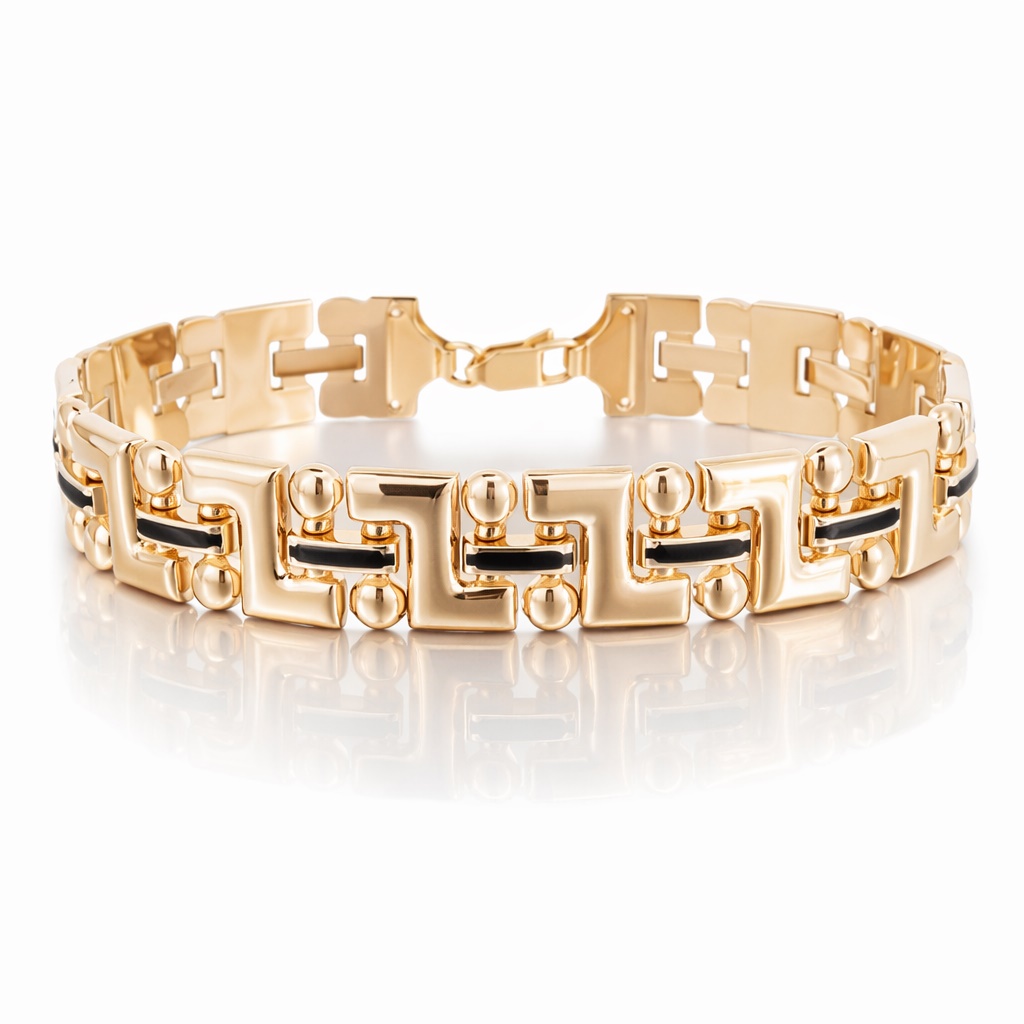 Браслет из красного золота с эмалью