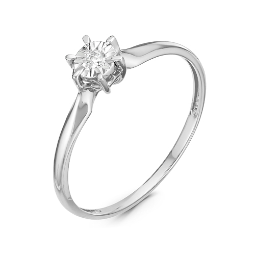 Кольцо из белого золота с бриллиантом