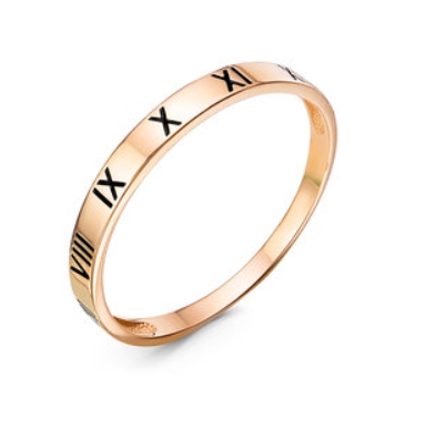 Кольцо из красного золота с эмалью