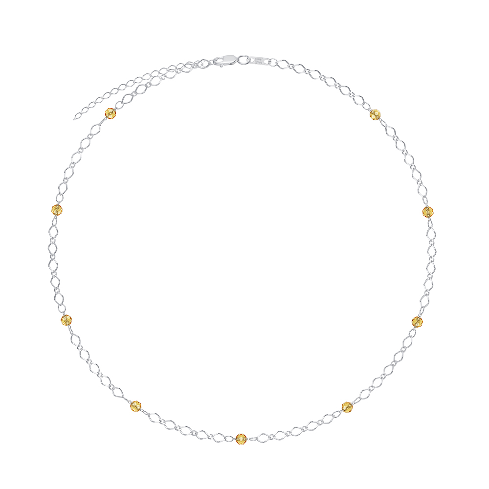 Колье из серебра с цитрином