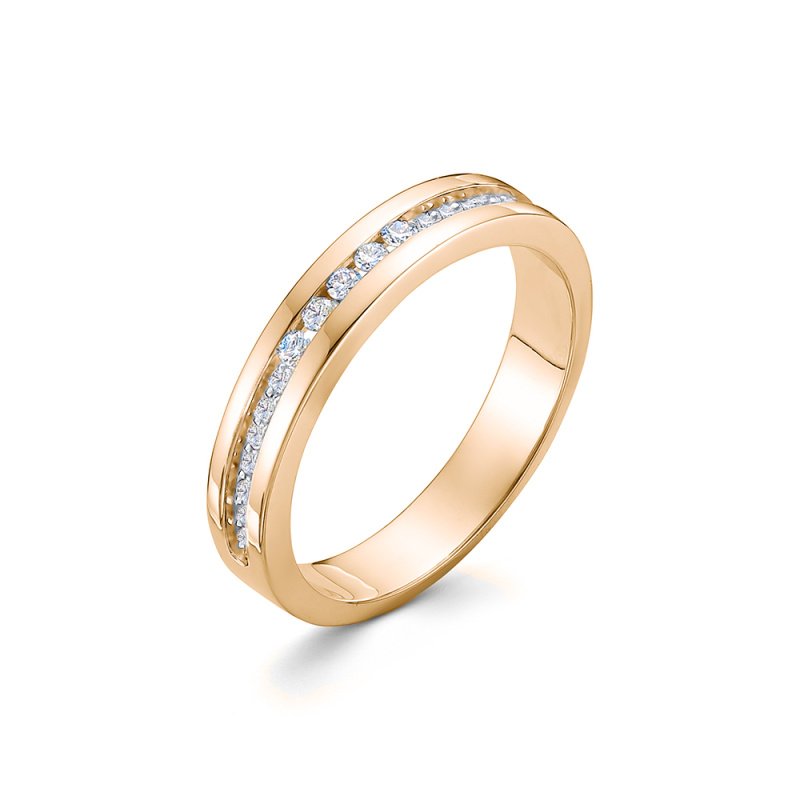 Кольцо из красного золота с бриллиантами