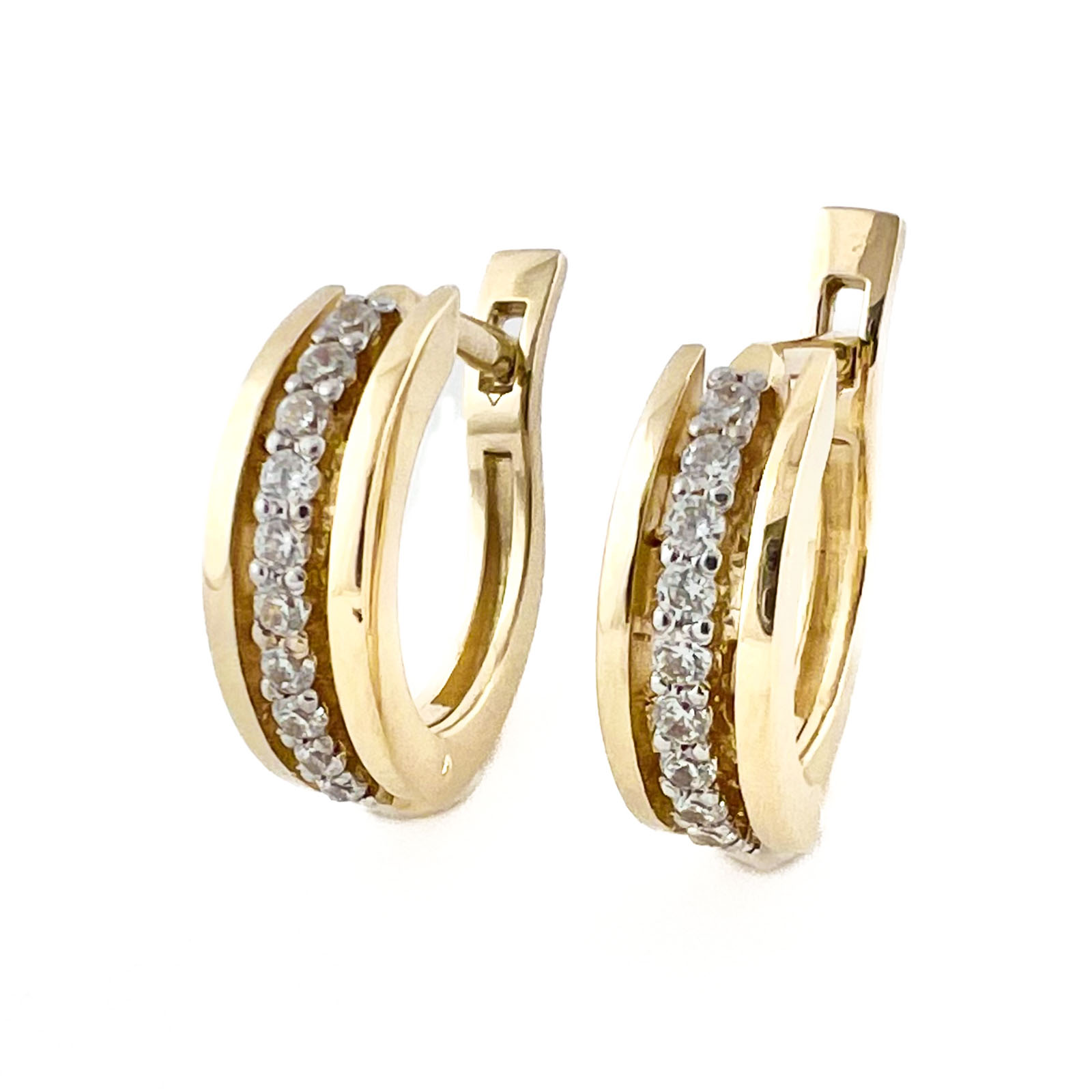 Серьги из золота с фианитами