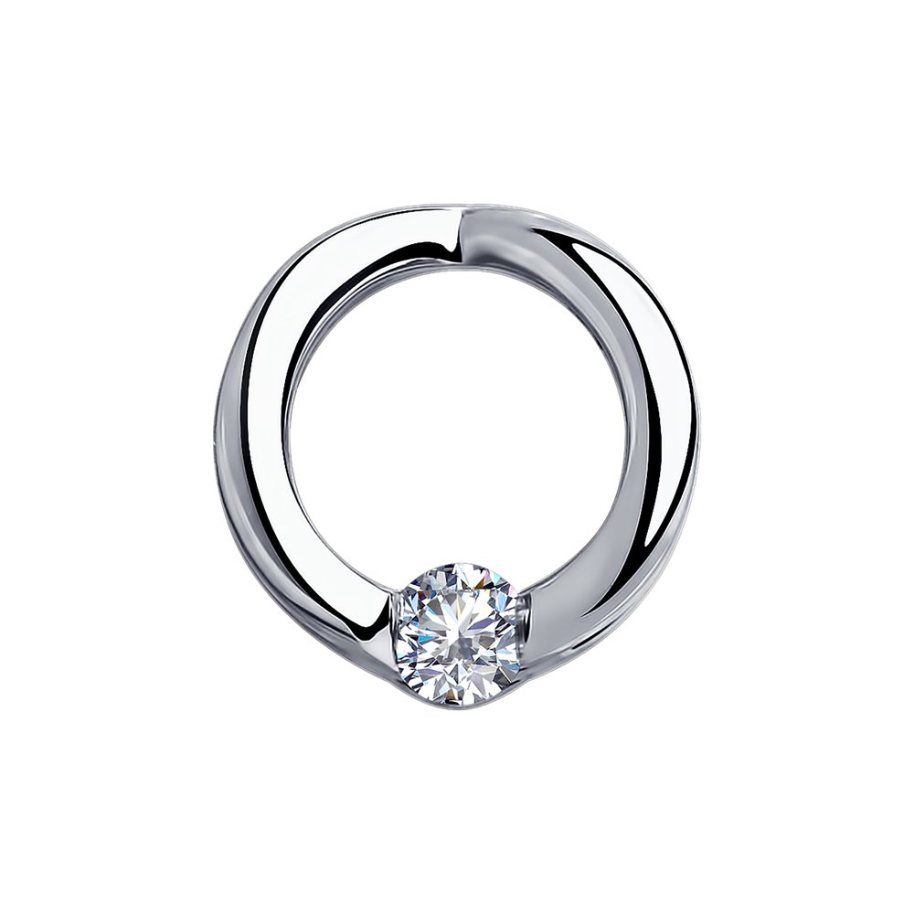 Подвеска из белого золота с бриллиантом