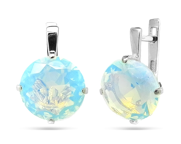 Серьги из серебра с лунным камнем