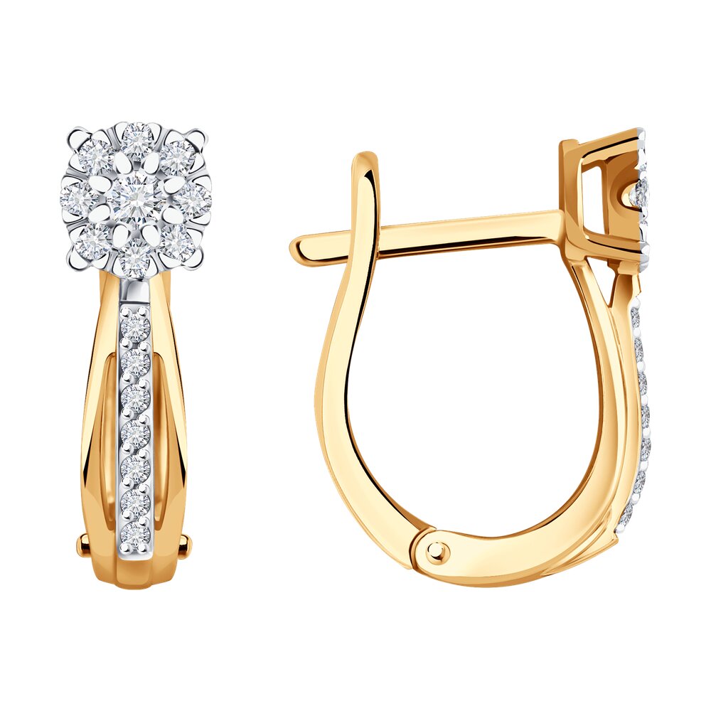 Серьги из красного золота с бриллиантами