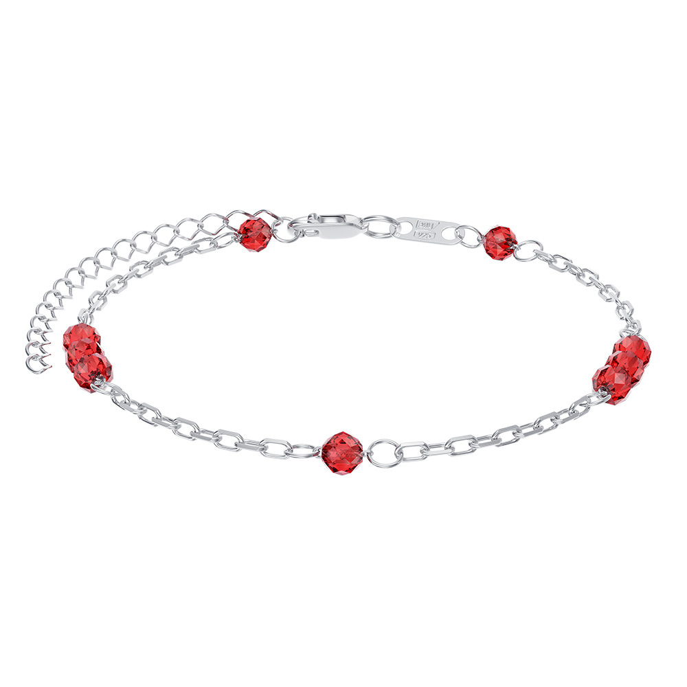 Браслет из серебра с гранатом
