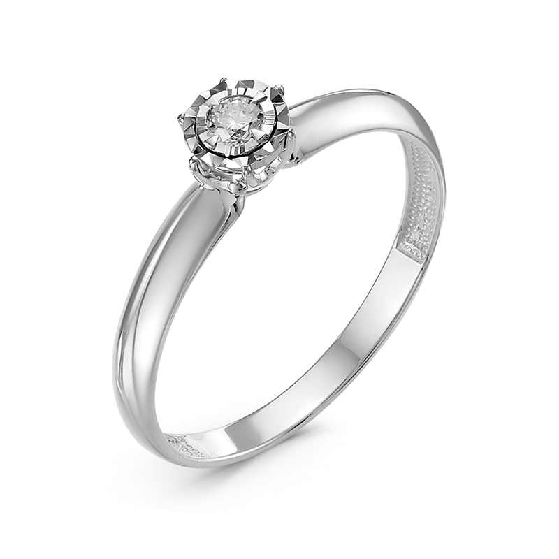 Кольцо из белого золота с бриллиантом