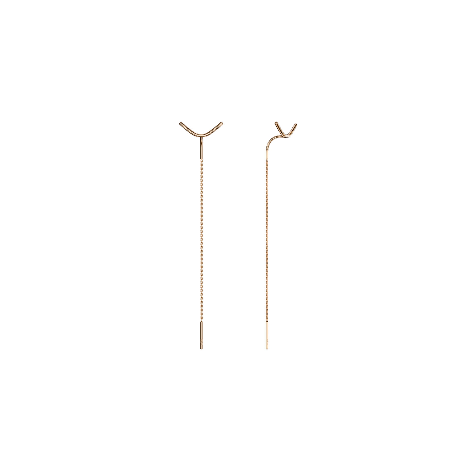 Серьги из красного золота «Уголок на Кобре»