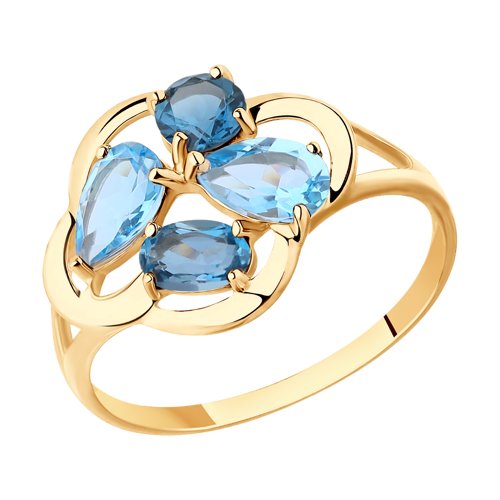 Кольцо из красного золота с топазами