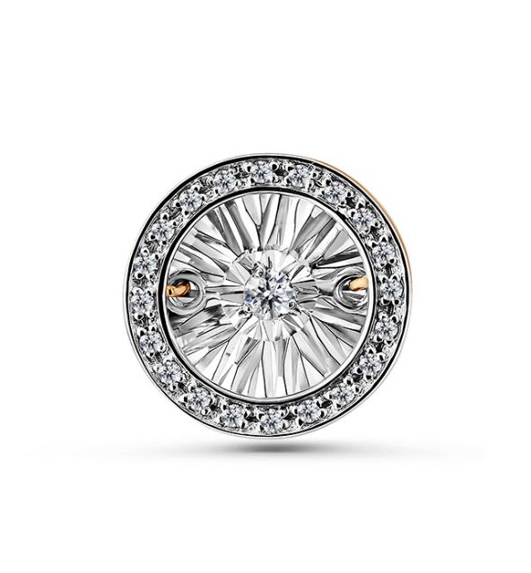 Подвеска из красного золота с танцующим бриллиантом