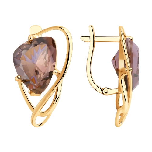 Серьги из красного золота с ситаллами