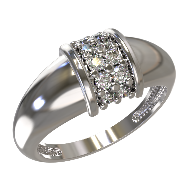 Кольцо из серебра с фианитами