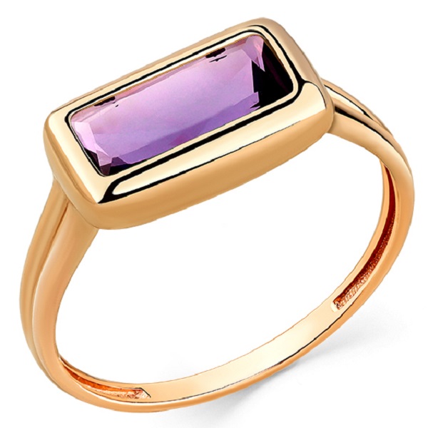 Кольцо из золота с аметистом