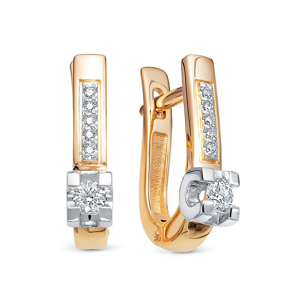 Серьги из красного золота с бриллиантами